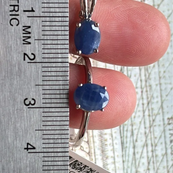 Dainty Natural Blue Sapphires in Sterling Silver Ring & Necklace ✨SOLD✨ - Picture 3 of 8